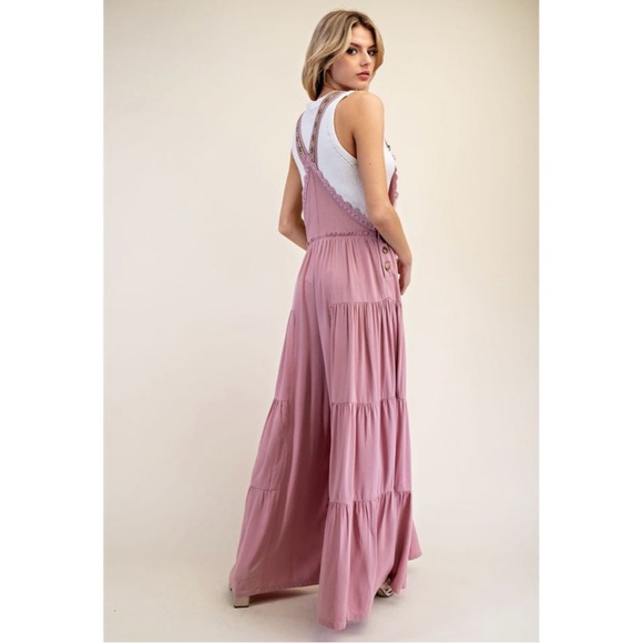 eesome Turkish Rose Wide-Leg Embroidered-Strap Jumpsuit - Picture 2 of 8